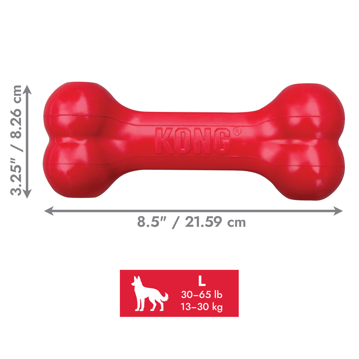 KONG Goodie Bone Large – Red Rubber Chew & Treat Toy