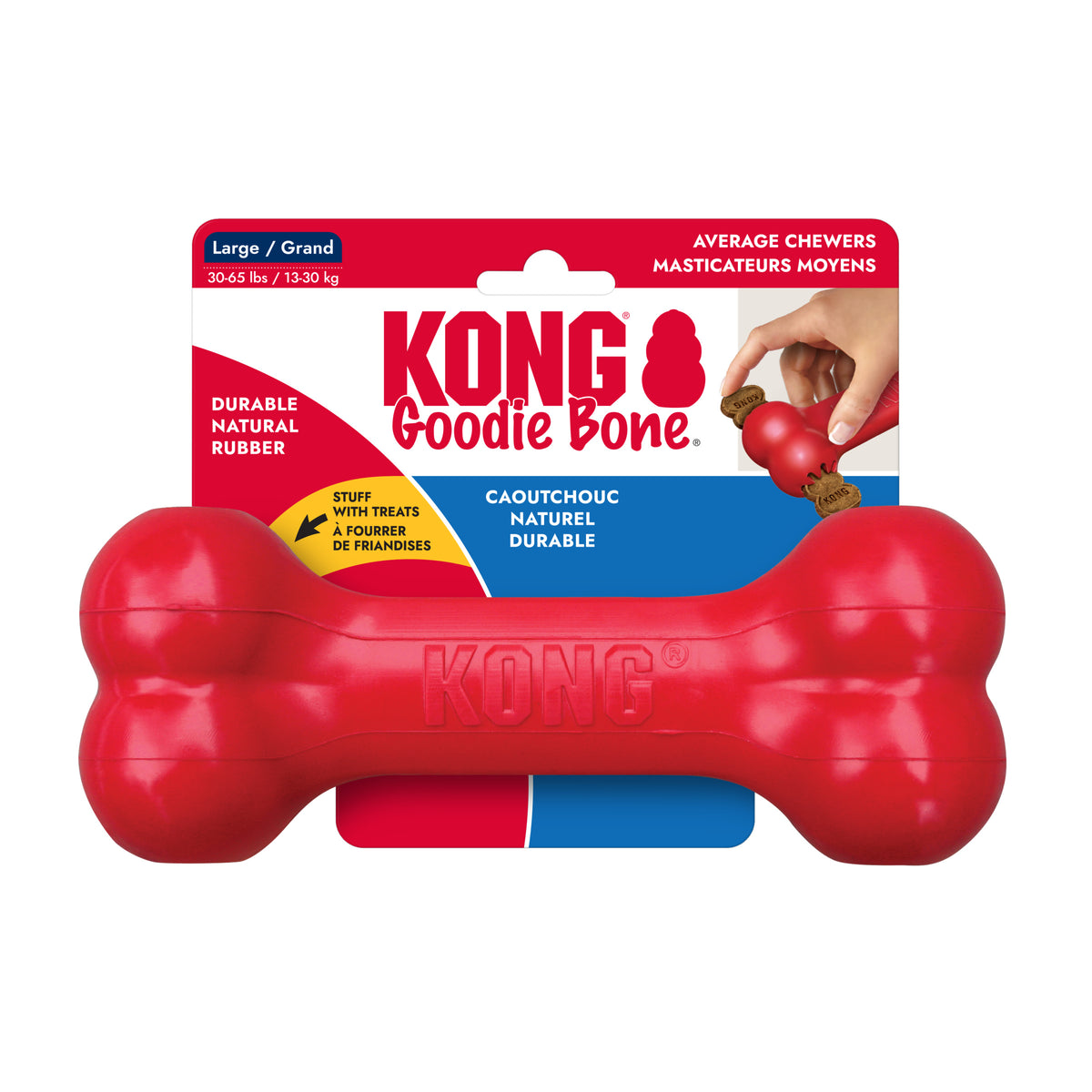 KONG Goodie Bone Large – Red Rubber Chew & Treat Toy