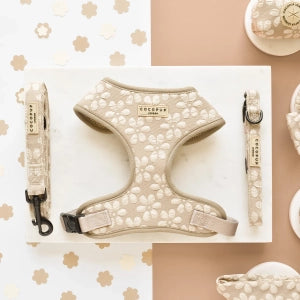 Cocopup London LUXE Mocha Flower Adjustable Dog Harness
