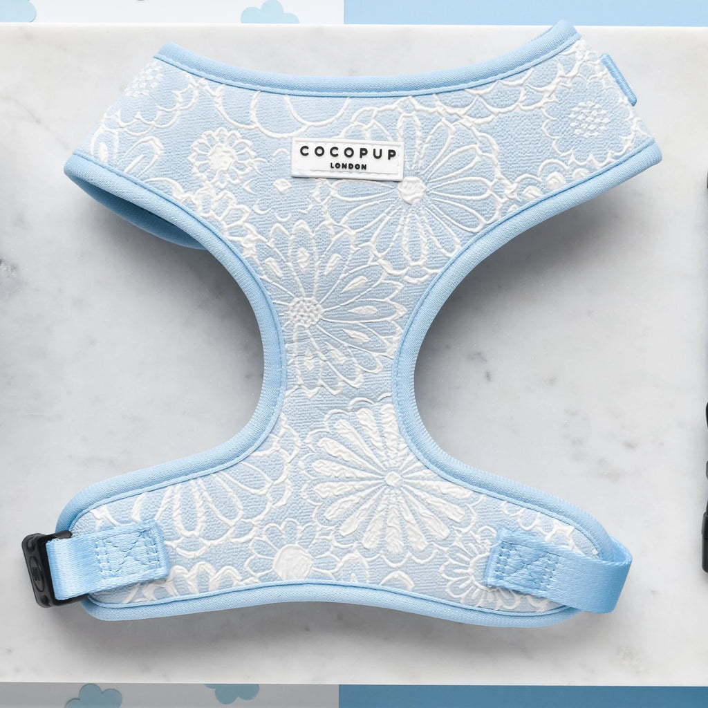 Cocopup London LUXE Baby Blue Flower Adjustable Dog Harness