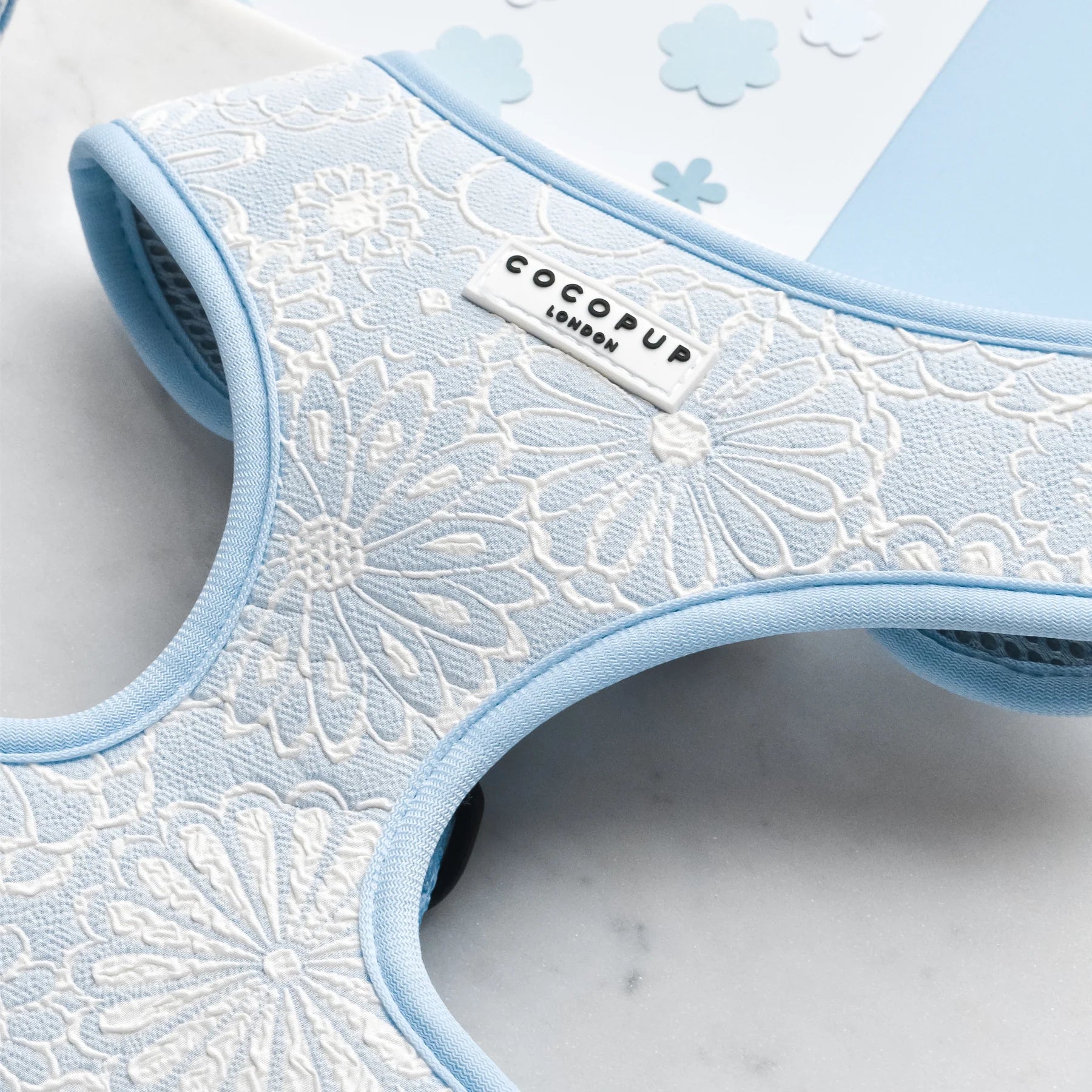 Cocopup London LUXE Baby Blue Flower Adjustable Dog Harness