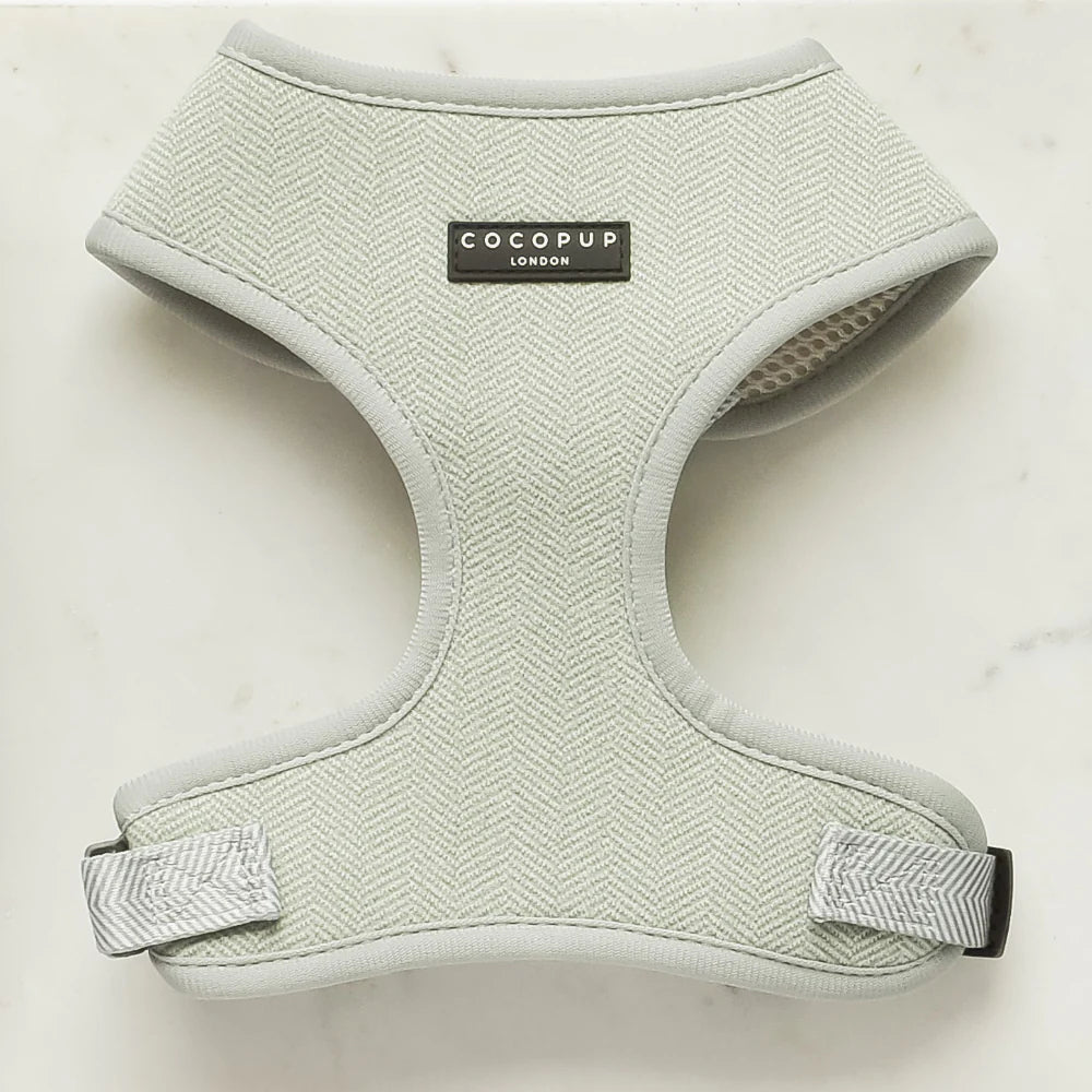 Cocopup London Sage Tweed Adjustable Dog Harness
