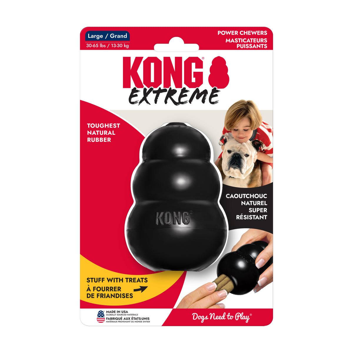 KONG Extreme Large – Black Rubber Chew & Treat Toy