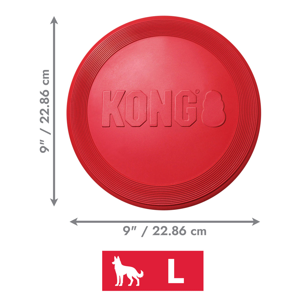 KONG Flyer Large – Red Rubber Flying Disc for Dogs