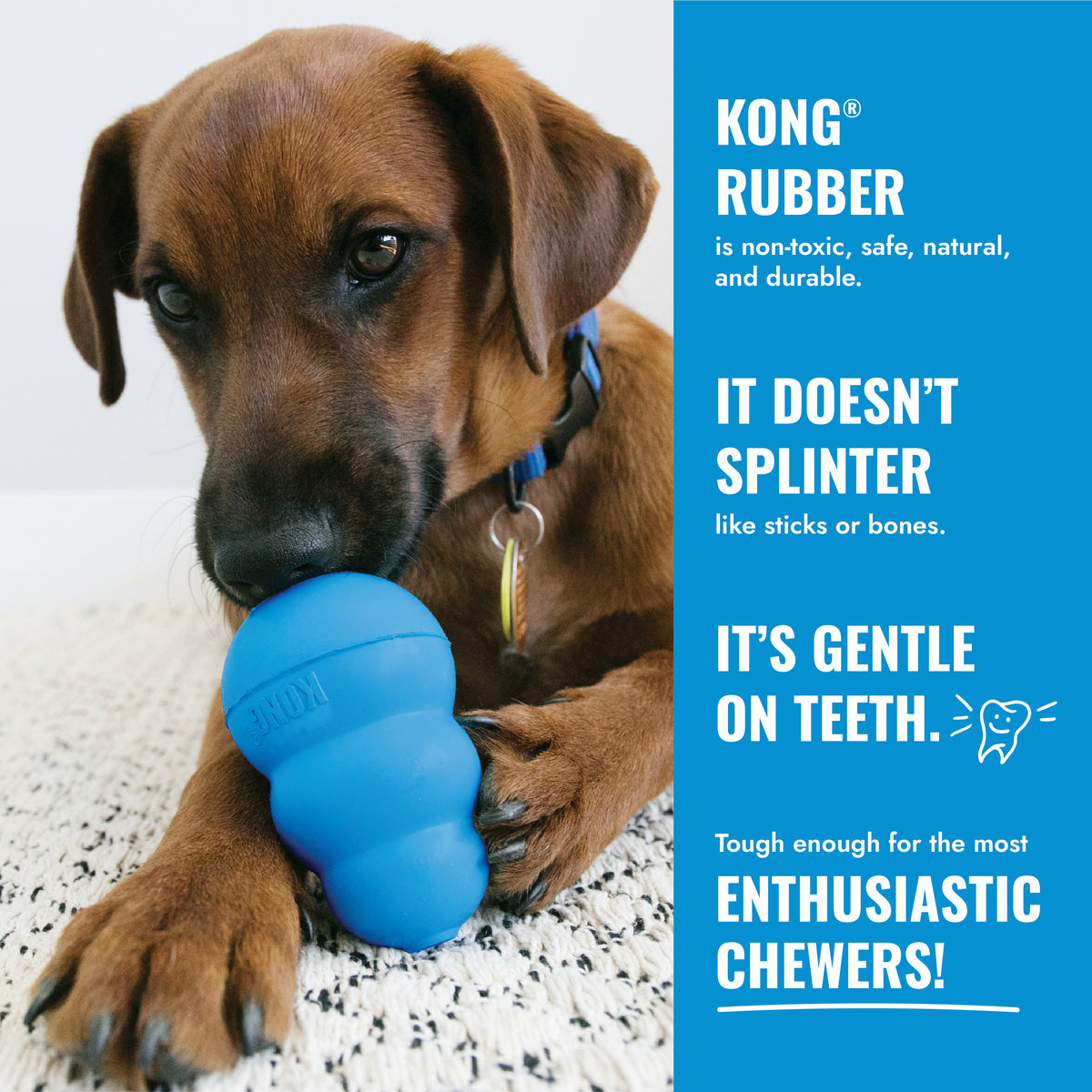 KONG Puppy Tires Medium/Large – Rubber Teething & Treat Toy