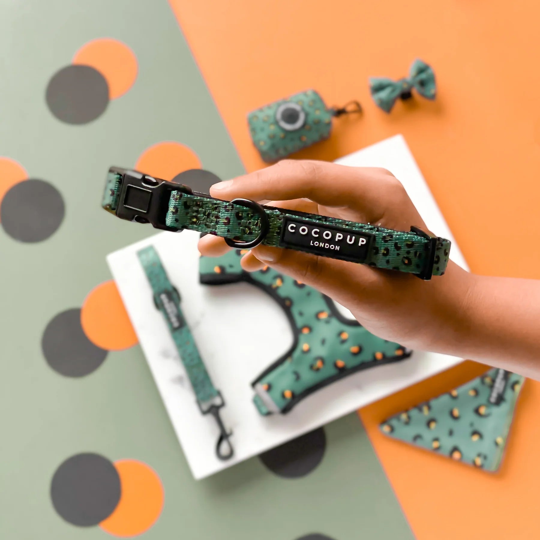 Cocopup London Khaki Leopard Dog Collar