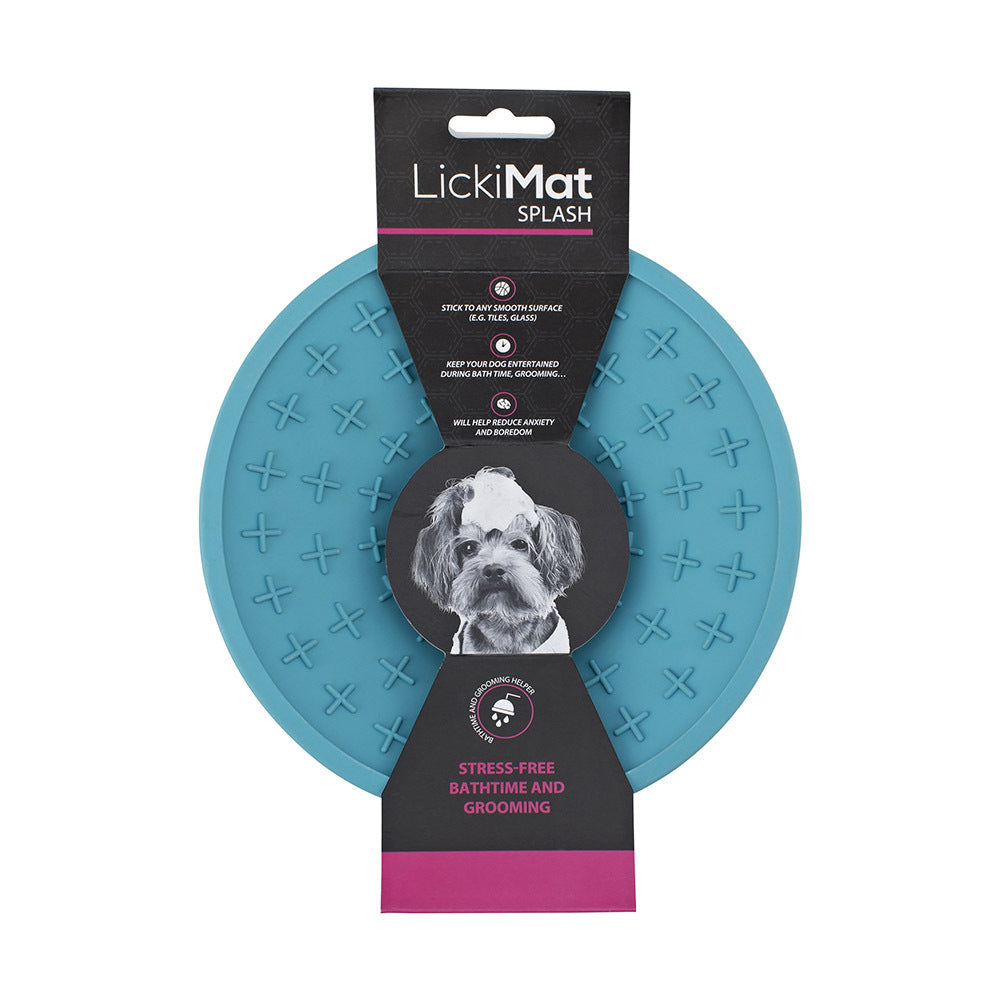 LickiMat Splash Suction Lick Mat for Bathing & Grooming – Blue