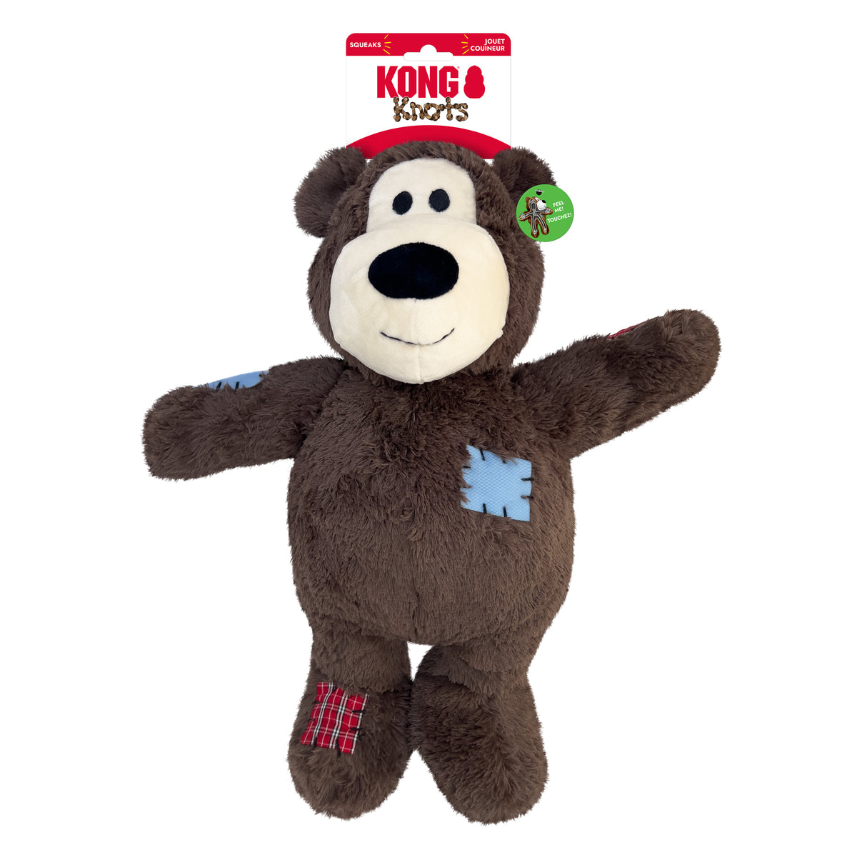 KONG Wild Knots Bear Jumbo XL – Squeaky Plush Dog Toy