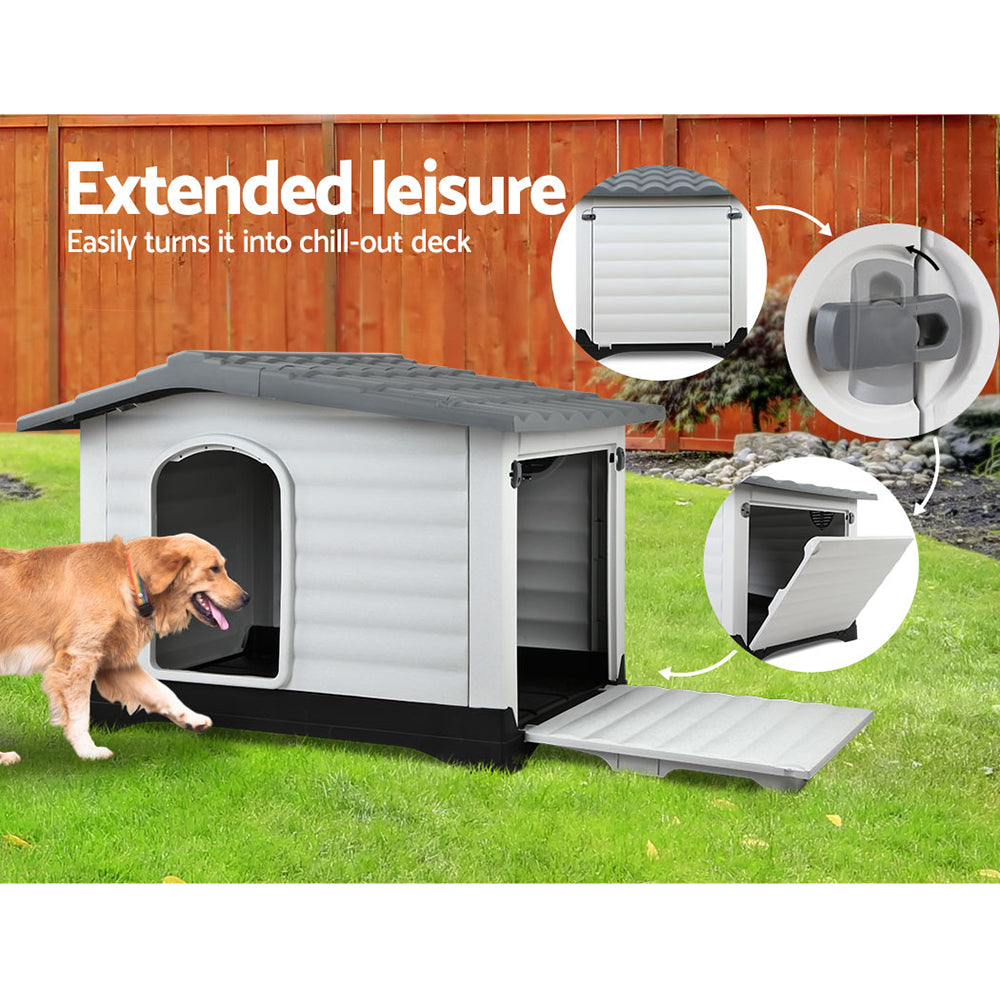 i.Pet XL Outdoor Dog Kennel – Grey