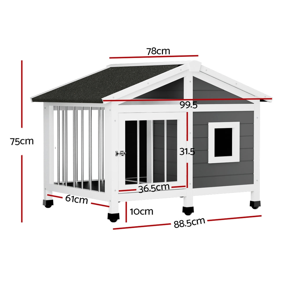 i.Pet Large Wooden Outdoor Dog Kennel