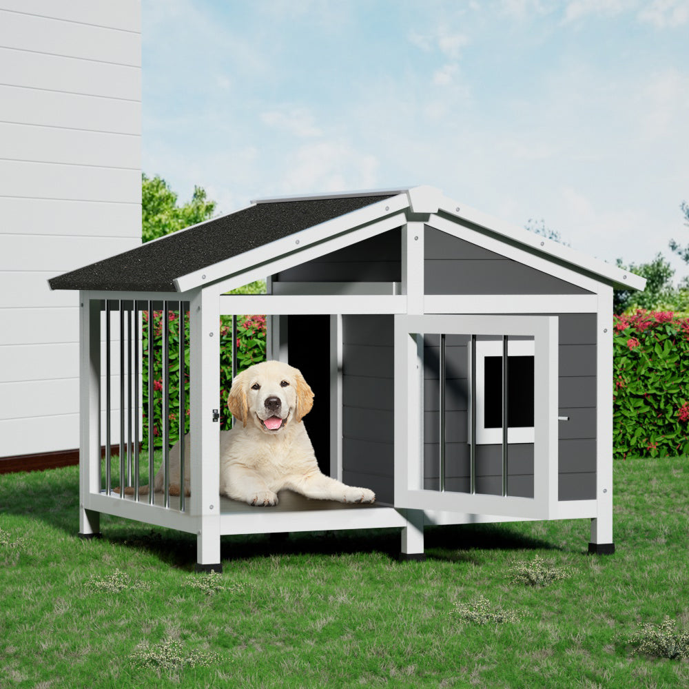 i.Pet Large Wooden Outdoor Dog Kennel