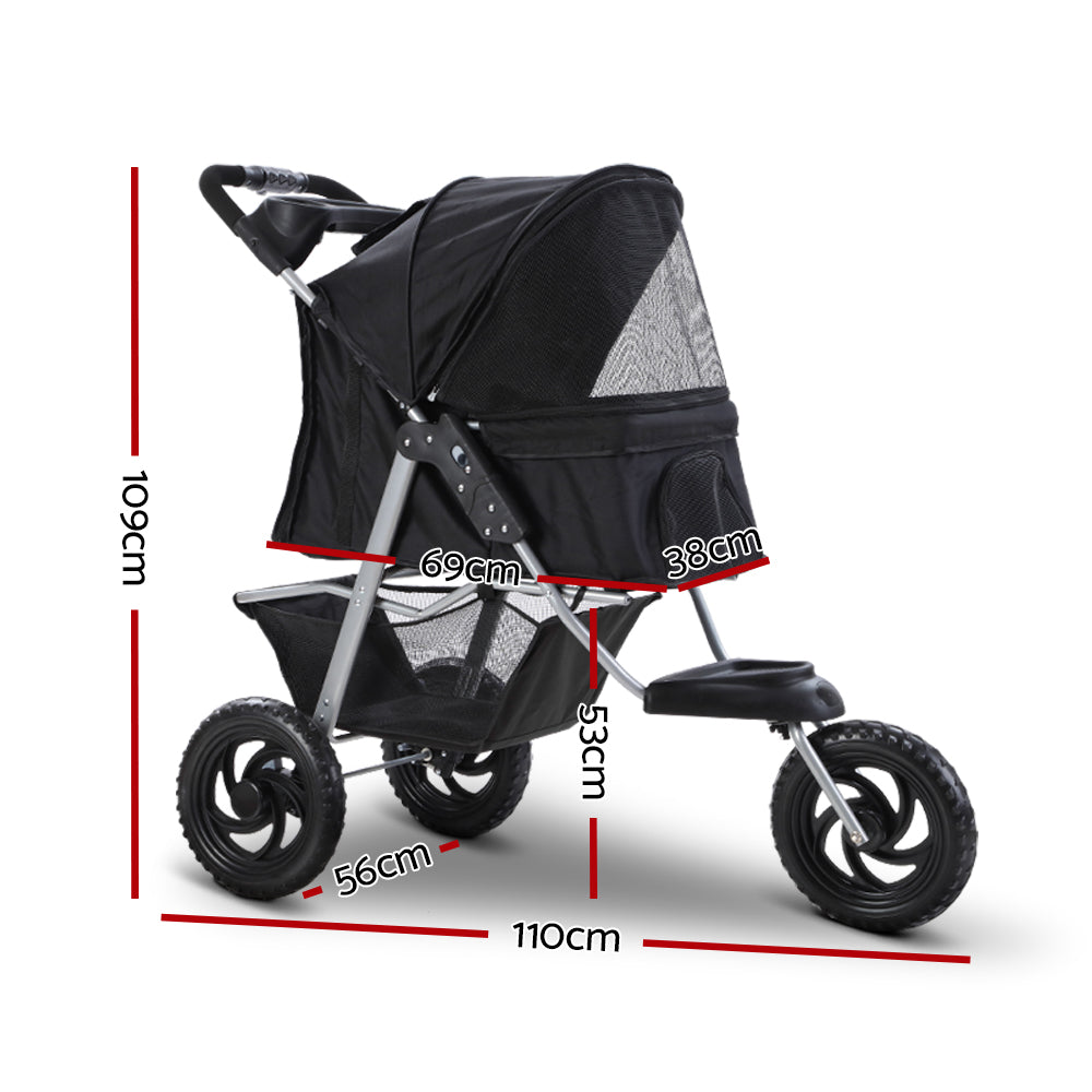 i.Pet Large Dog Stroller – 3 Wheel Foldable