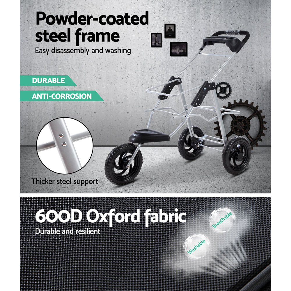 i.Pet Large Dog Stroller – 3 Wheel Foldable