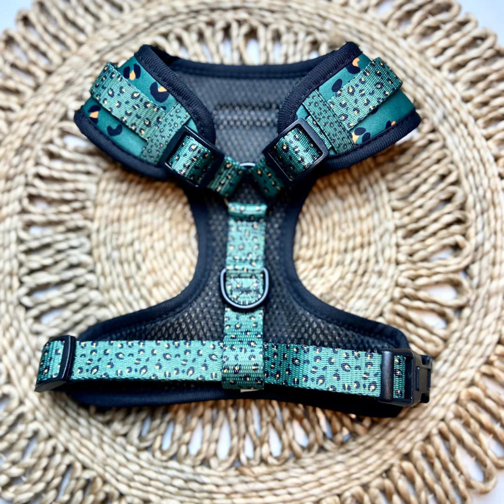 Cocopup London Khaki Leopard Adjustable Dog Harness