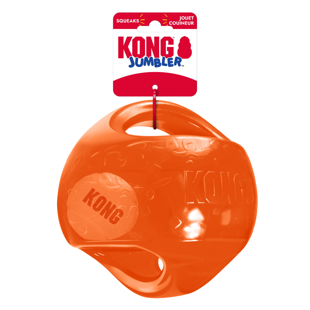 KONG Jumbler Ball Large/XL – Squeaky Interactive Dog Toy