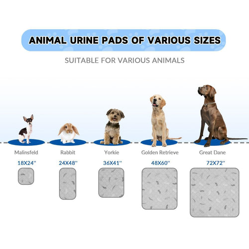 2-Pack Reusable Dog Urine Pads Dog Pee Pads Absorbent Dog Pads Dog Training Pads - Dark Gray / 18in*24in