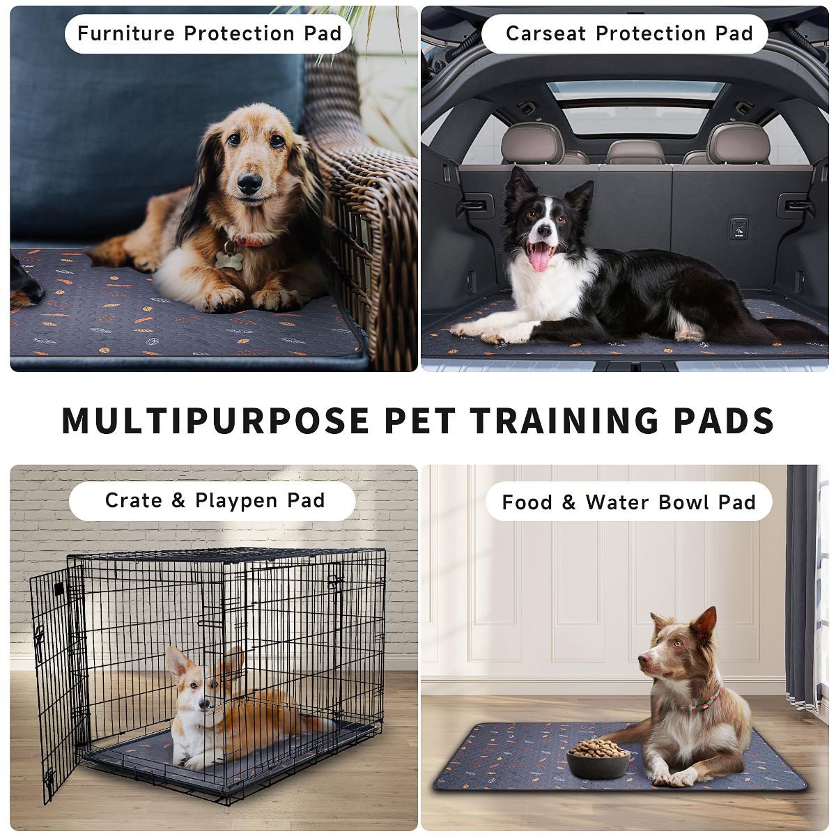 Reusable Puppy Training Pads – 2 Pack – 46 × 61cm