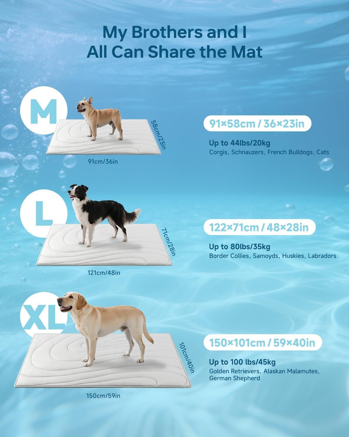 Self-Cooling Dog Mat for Labradors – XL 59" × 40"