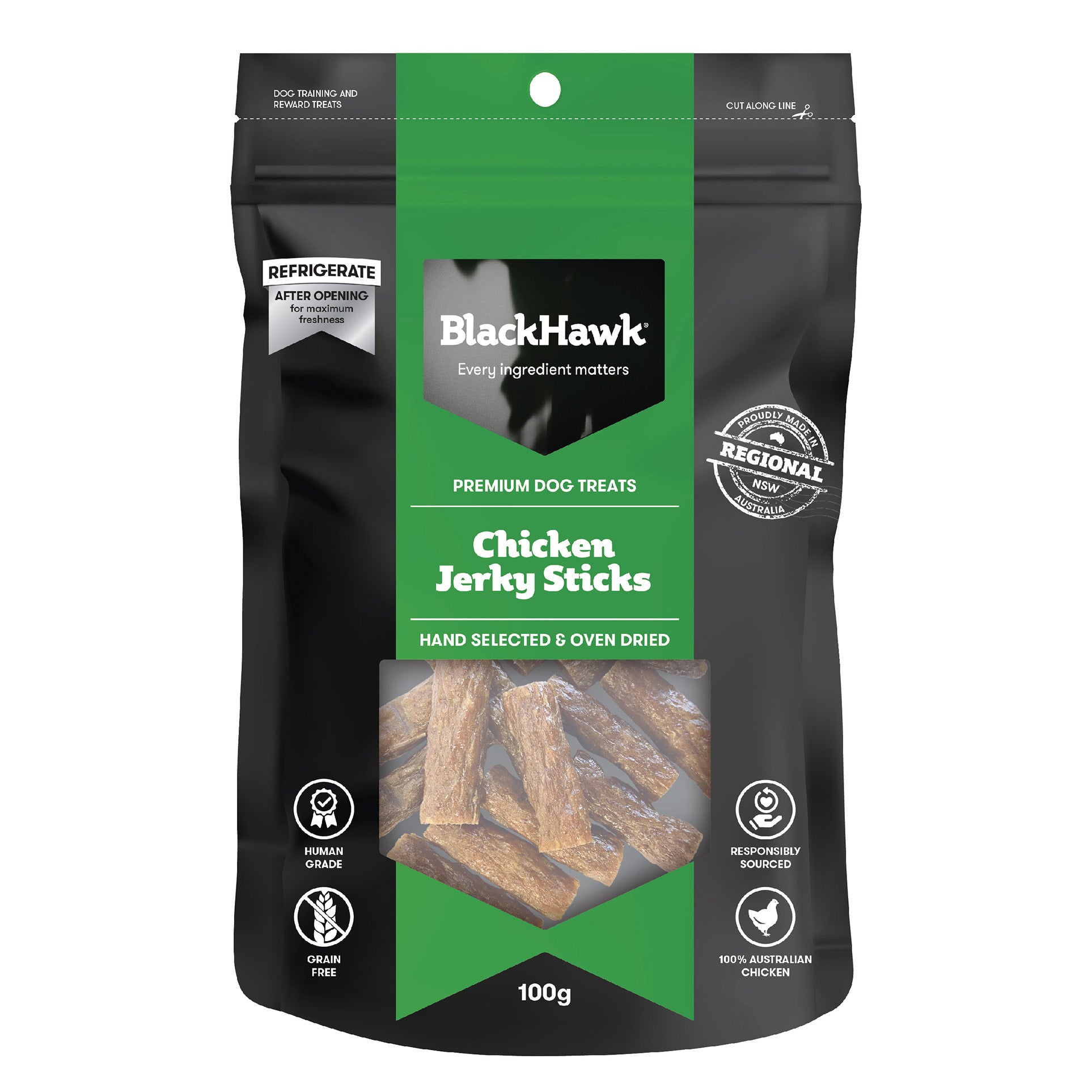 Black Hawk Premium Jerky Sticks Dog Treats – 100g