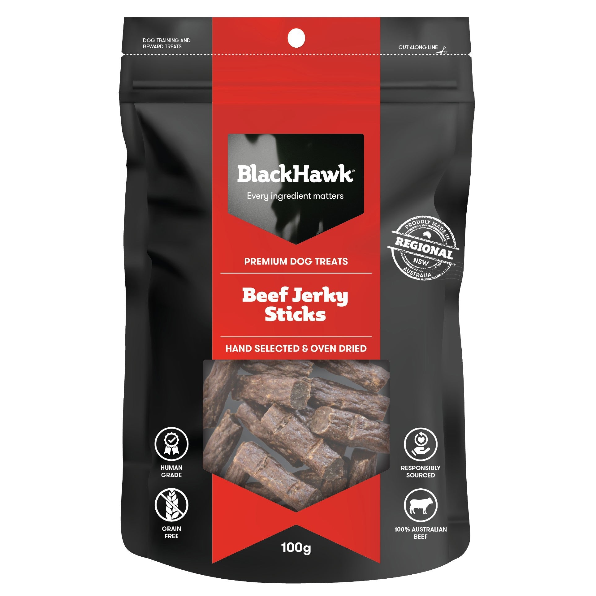 Black Hawk Premium Jerky Sticks Dog Treats – 100g