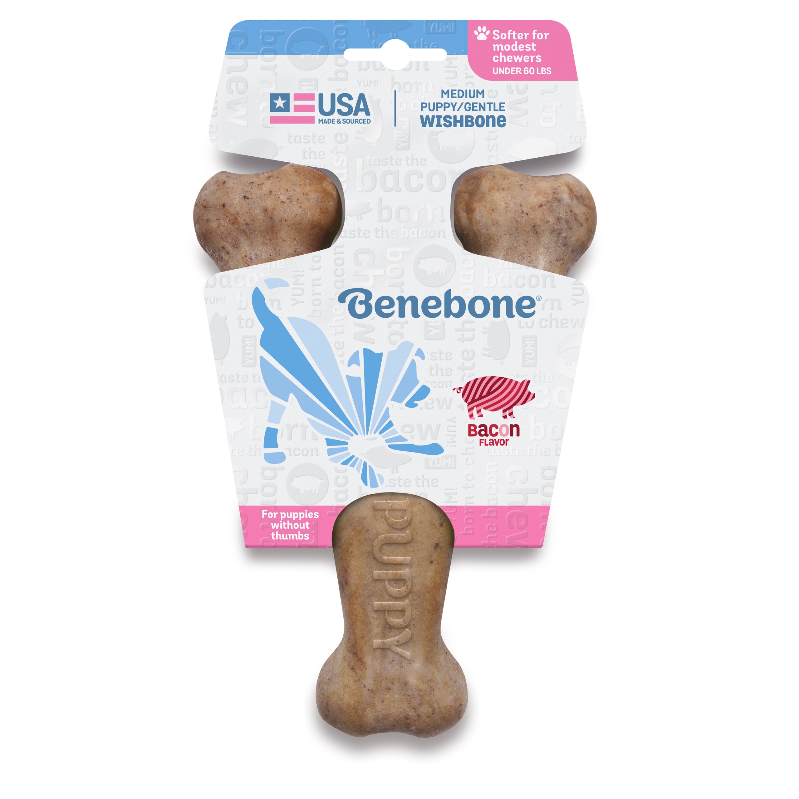 Benebone Bacon Puppy Wishbone – Medium