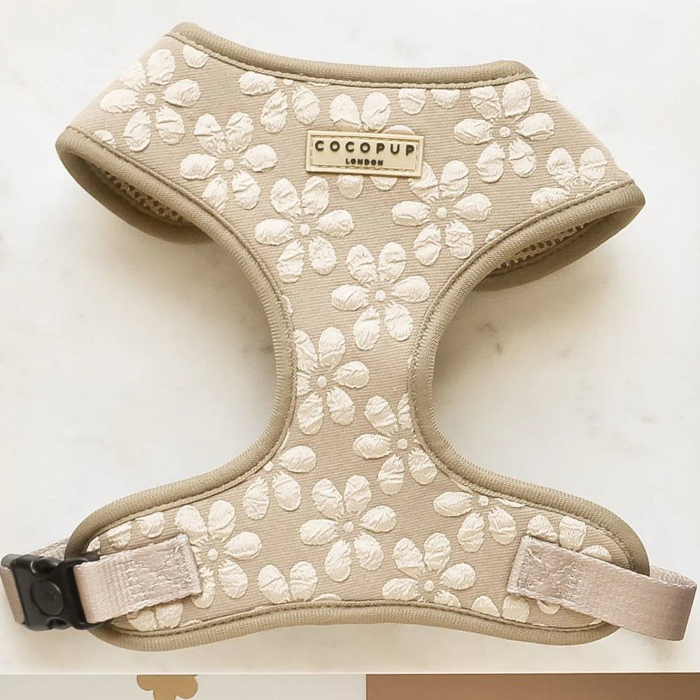 Cocopup London LUXE Mocha Flower Adjustable Dog Harness